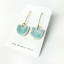 London - Modern Glazed Porcelain and Gold Plated Hook Earrings