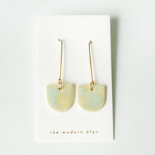 London - Modern Glazed Porcelain and Gold Plated Hook Earrings