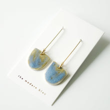 London - Modern Glazed Porcelain and Gold Plated Hook Earrings