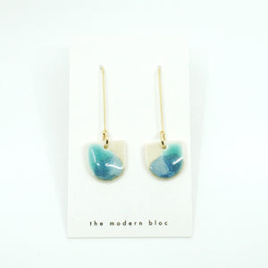 London - Modern Glazed Porcelain and Gold Plated Hook Earrings Collection