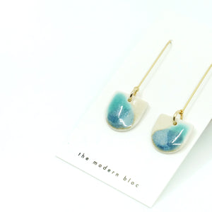 London - Modern Glazed Porcelain and Gold Plated Hook Earrings Collection
