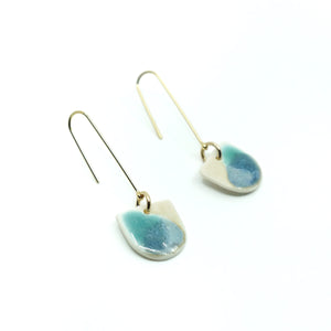 London - Modern Glazed Porcelain and Gold Plated Hook Earrings Collection