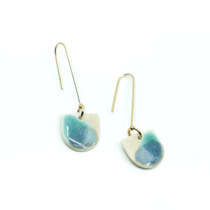 London - Modern Glazed Porcelain and Gold Plated Hook Earrings Collection