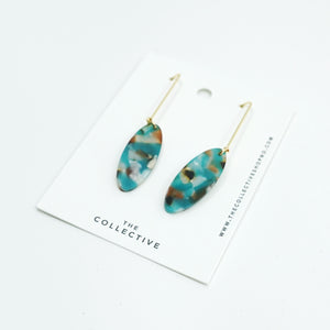 Madison Oval Resin and Gold Earrings