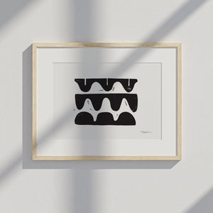 Minimalist Waves I Mini Block Print