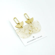 Alexi - Matte Gold Glitter Acetate Earrings