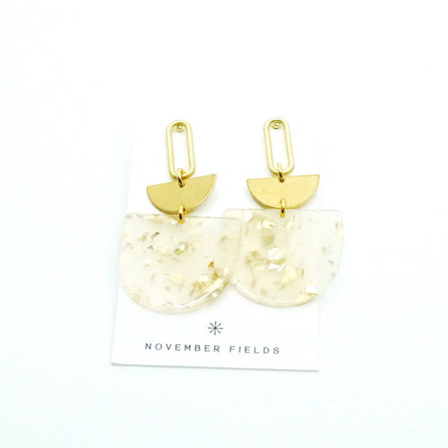 Alexi - Matte Gold Glitter Acetate Earrings