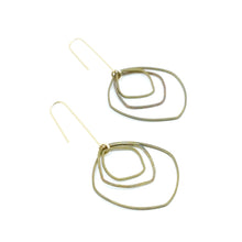 Ami Brass Organic Shape Dangle Earrings