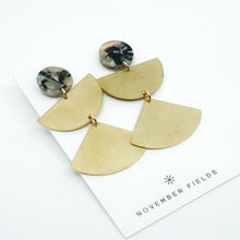 Arden Raw Brass and Resin Modern Dangle Earrings