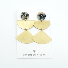 Arden Raw Brass and Resin Modern Dangle Earrings