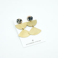 Arden Raw Brass and Resin Modern Dangle Earrings