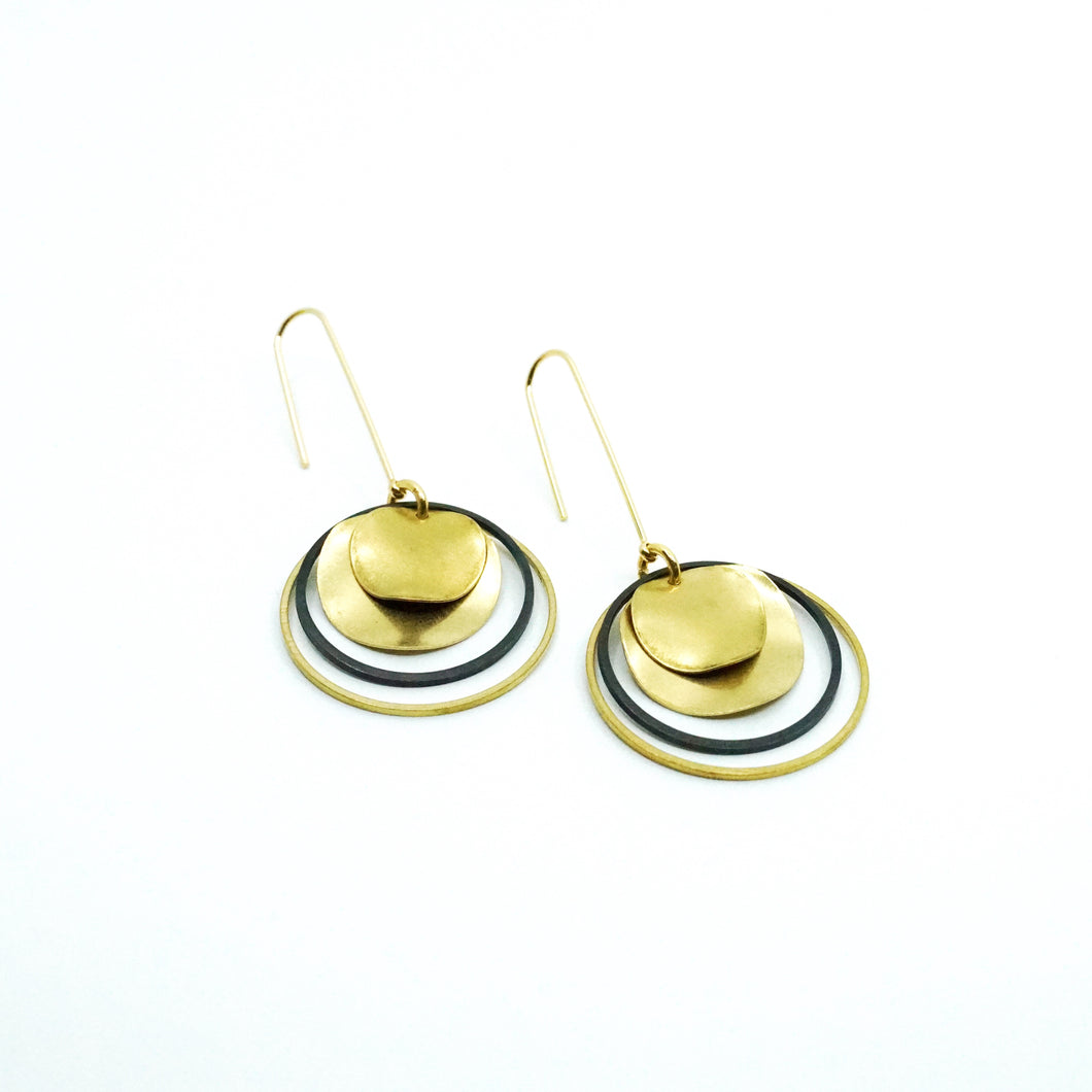 Arla Modern Brass Dangle Earrings
