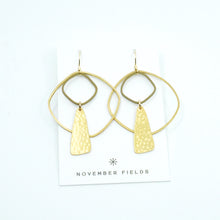 Constance Organic Raw Brass Earrings with Gold Hooks