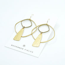 Constance Organic Raw Brass Earrings with Gold Hooks