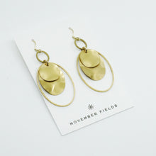 Michelle Raw Brass Oval Earrings
