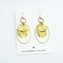 Michelle Raw Brass Oval Earrings