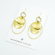 Michelle Raw Brass Oval Earrings