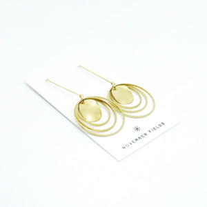 Stassy Raw Brass and Gold Plated Dangle Earrings