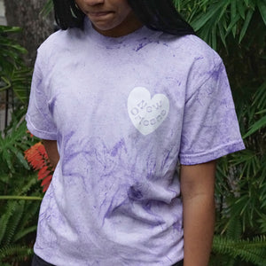 New Orleans Heart on Purple Mardi Gras Tye Die Comfort Colors Shirt