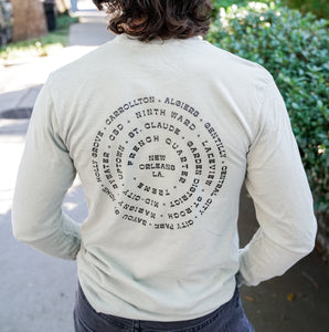 Nola Neighborhoods Circle Shirt Long Sleeves- Stone