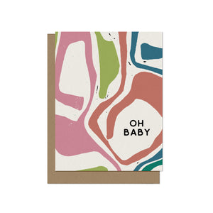 Oh Baby Wavy Modern Lines Card