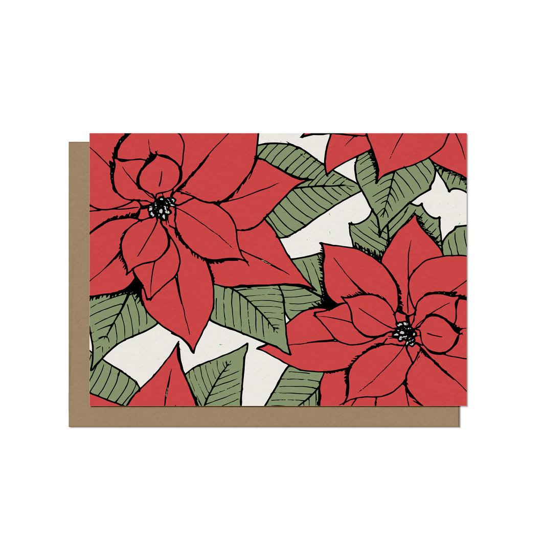 Christmas Poinsettia | Blank Christmas Card