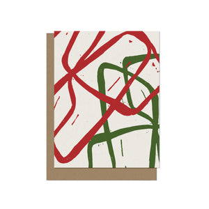 Holiday Abstract Lines Blank Christmas Card