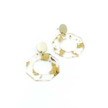 Gwen Gold Flake Resin w/Gold Studs Earrings