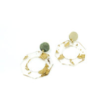 Gwen Gold Flake Resin w/Gold Studs Earrings