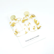 Gwen Gold Flake Resin w/Gold Studs Earrings