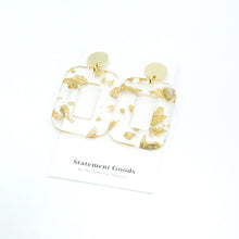 Gwen Gold Flake Resin w/Gold Studs Earrings