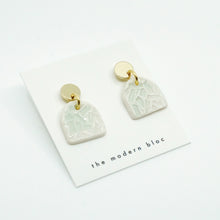 Ade - Confetti Textured Medium Modern Arch Porcelain Earrings