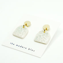 Ade - Confetti Textured Medium Modern Arch Porcelain Earrings