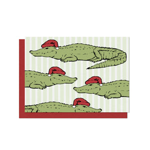 Santa Gators - Blank A2 Christmas Card