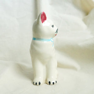 Small White Ceramic Cat Figurine