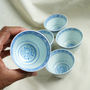 Vintage Porcelain Chinese Teacups Set