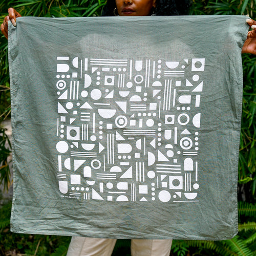 Organic Cotton Geo Shapes Pattern Bandana