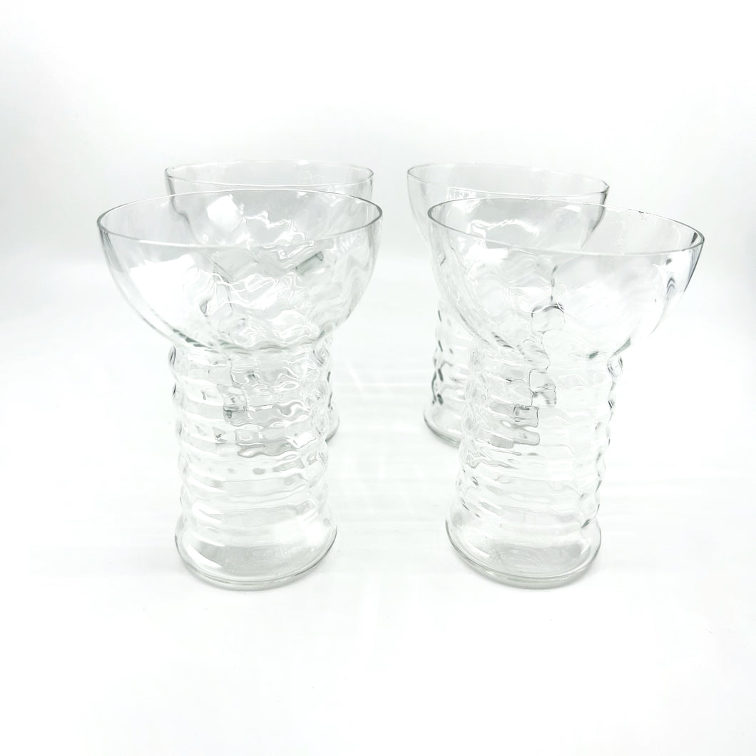 Set of 4 - Vintage Clear Pearl Diver Cocktail Glassware - Rare Find