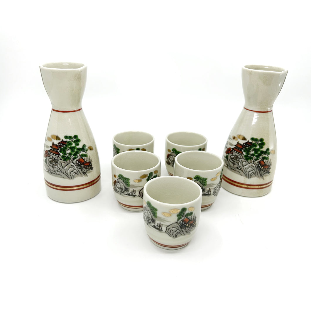 Vintage 7 Piece Japanese Sake Set