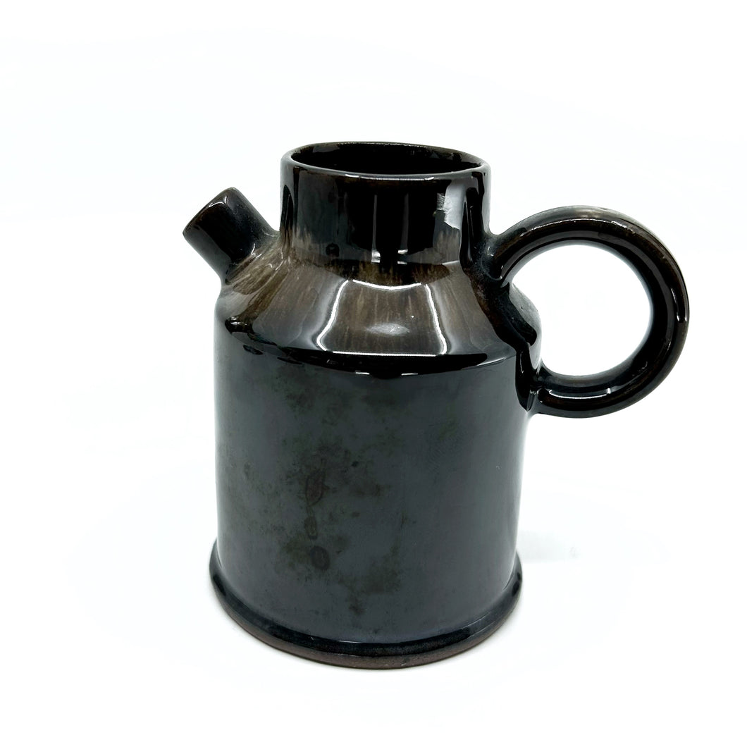 Vintage Small Brown Ceramic Pitcher