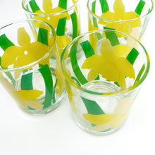 Set of 4 - Vintage Yellow Flower La Rue Glassware