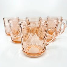 Set of 6 - Pink French Rosaline Glass Mugs