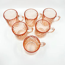 Set of 6 - Pink French Rosaline Glass Mugs