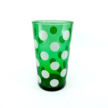 Set of 6 - Vintage Green Drinkware with White Dots