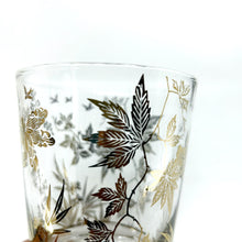 Set of 5 - Vintage Gold Foil Leaf Glassware
