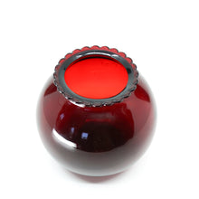 Vintage Ruby Red Ball Vase