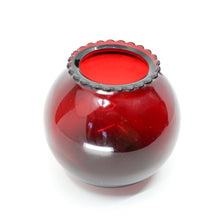 Vintage Ruby Red Ball Vase