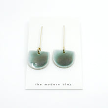 London - Modern Glazed Porcelain and Gold Plated Hook Earrings