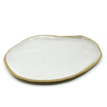 Milan - Unglazed Rim/White - Medium Modern Organic Ceramic Dish No.2