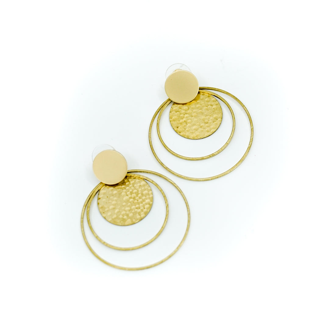 Tamara Matte Gold and Raw Brass Dangle Earrings